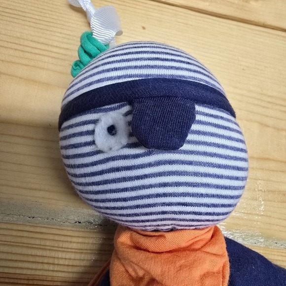 Green Clothing Pirate Octopus‎ Lovey Security Blanket Knots Baby Infant - Picture 2 of 9